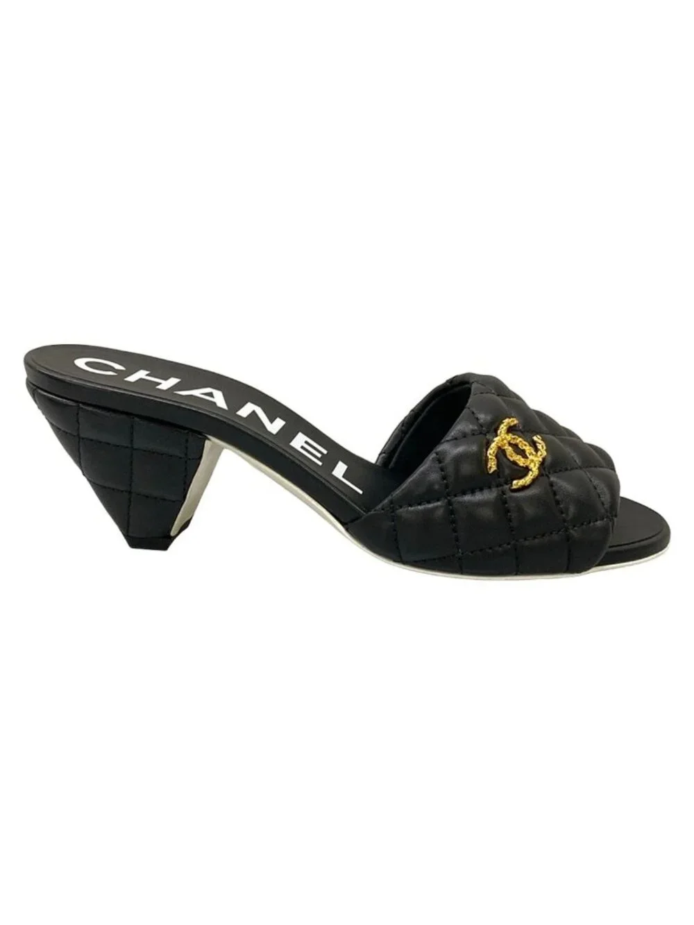 Chanel Mules C Black Leather